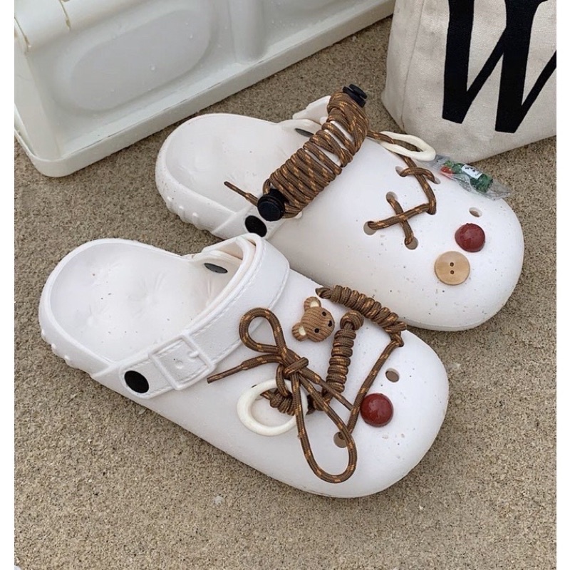 Dép sục,dép cross dây thừng+sticker phong cách Ulzzang