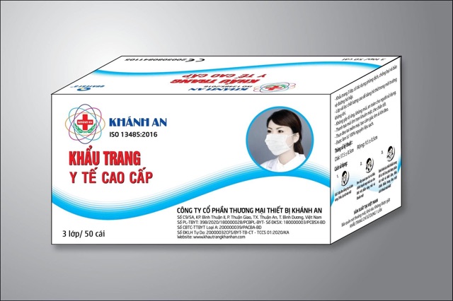 Khẩu trang y tế Khánh An có 4 màu: Xanh, xám