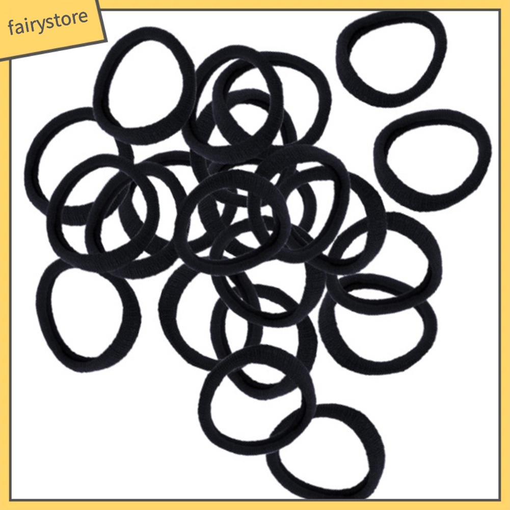 Set 50 dây buộc tóc co giãn màu trơn đơn giản thời trang xinh xắn cho nữ