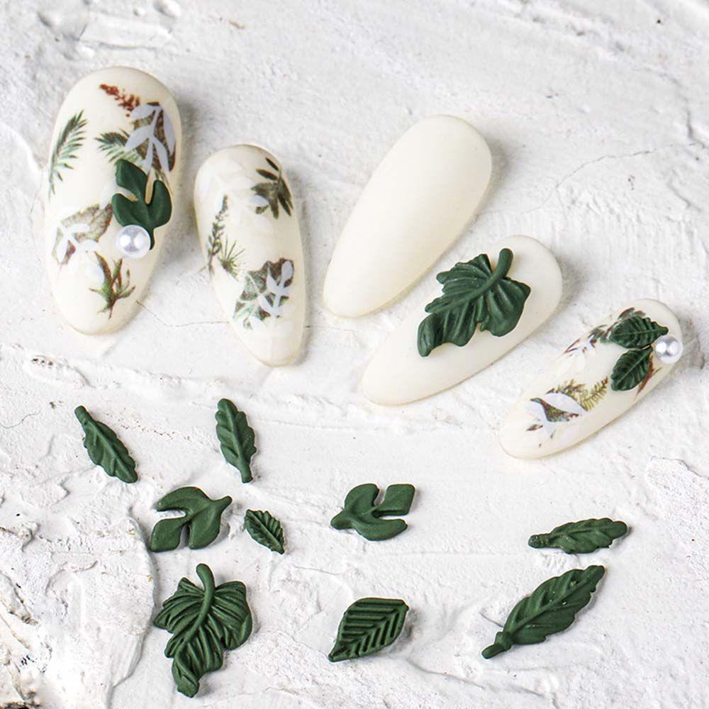 Phụ Kiện Trang Trí Móng Tay Nghệ Thuật Hình Lá Cây Bằng Hợp Kim DIY