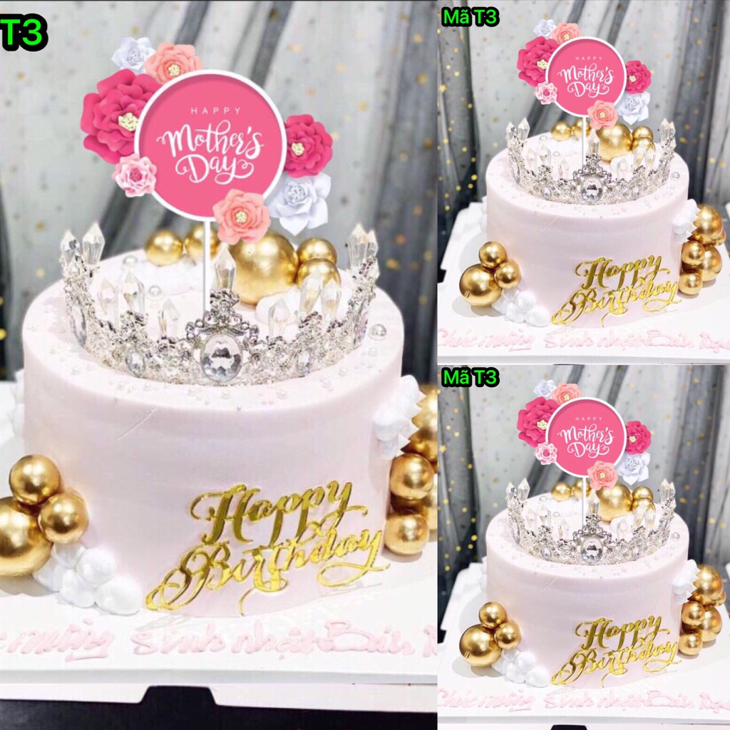 Trang Trí Sinh Nhật - SET 10 THẺ CẮM GIẤY HAPPY MOTHER'S DAY mẫu T3