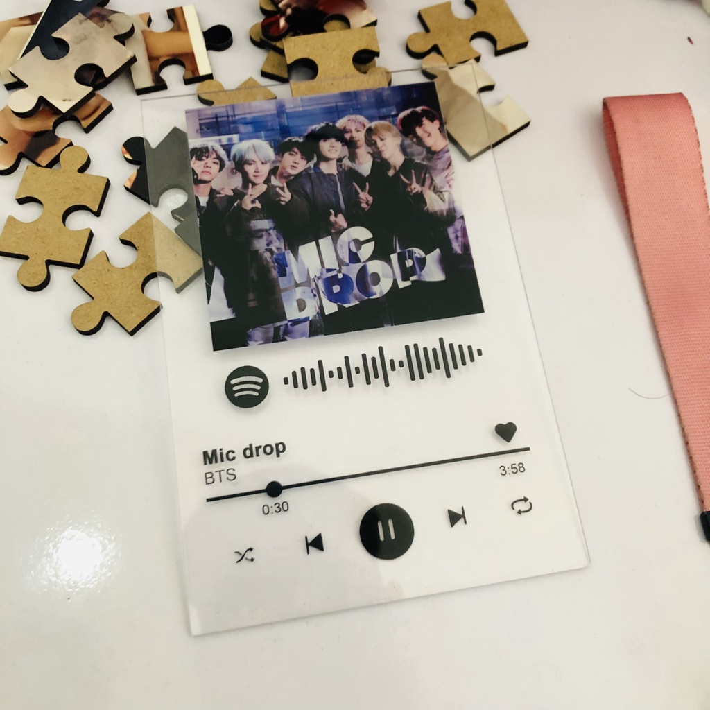 Khung Frame mica Bản nhạc decor Có mã Spotify quét được BTS Answer: Love Myself, Mic Drop, ...