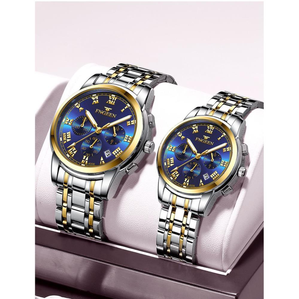 Đồng Hồ Nam Nữ  FNGEEN Cặp Đôi Lịch Ngày DỄ THƯƠNG Rất Chắc Chắn ( Mã: FN131)
