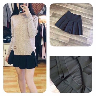 Chân váy dạ xếp ly