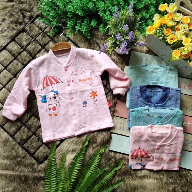 Áo Nỉ Bông Sơ sinh Cổ Tàu Mềm Ấm Cho Bé 3-10kg M21