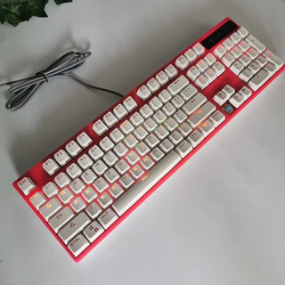 Bàn phím cơ K107 MÀU TRẮNG ĐỎ 18 CHẾ ĐỘ LED CÓ BẢO HÀNH