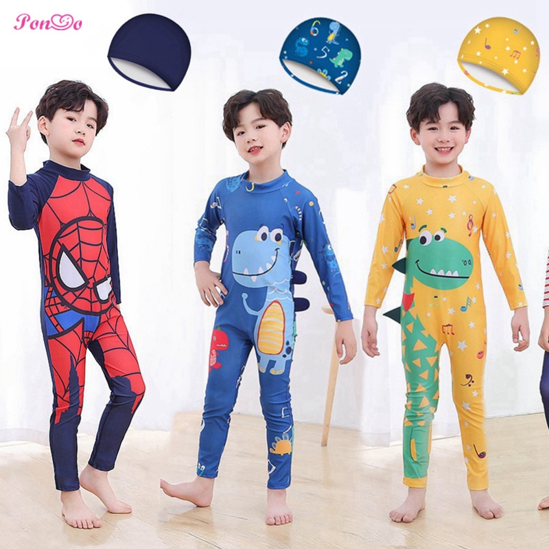 Bộ Đồ Bơi Họa Tiết Khủng Long Hoạt Hình Cho Bé Trai Từ 3-11 Tuổi
