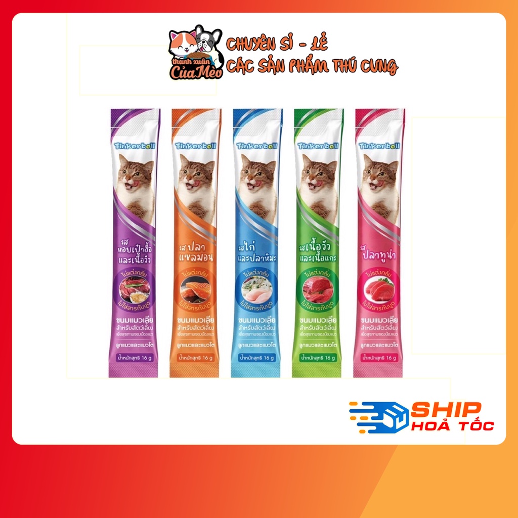 Súp Thưởng Tinkerbell Dành Cho Mèo - Nhập Khẩu Thái Lan - 1 Thanh / 16g