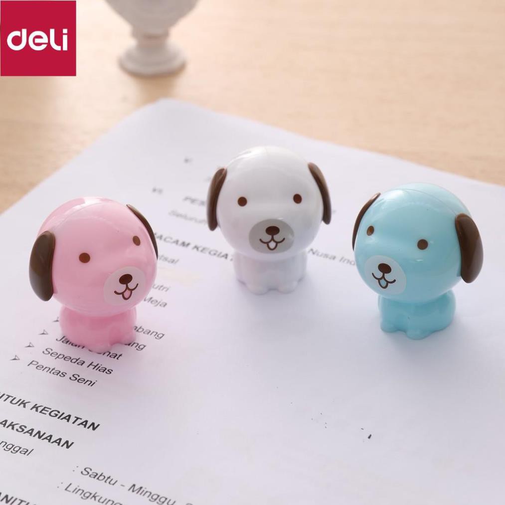 Gọt bút chì Deli - lưỡi thép xanh dương, hồng, trắng - 1 cái - E0550 [Deli]