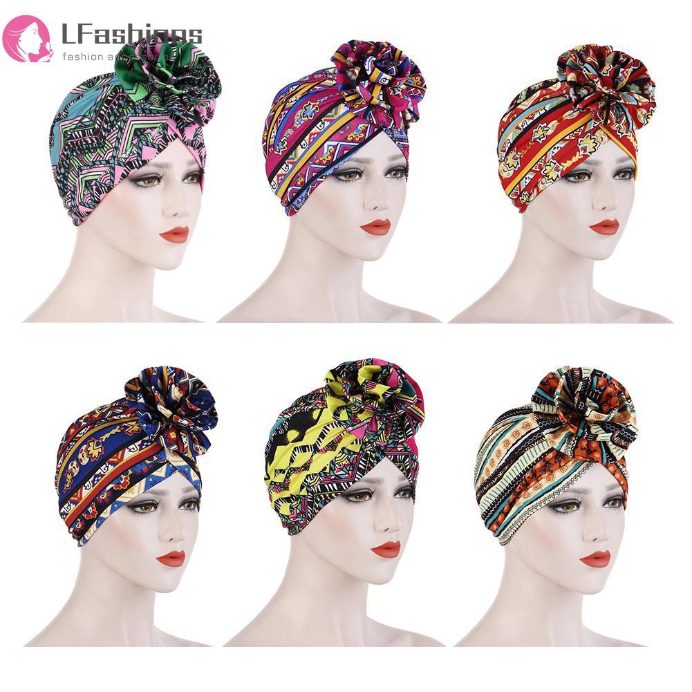 Mũ Turban Trùm Đầu Hoạ Tiết Hoa Phong Cách Bohomian