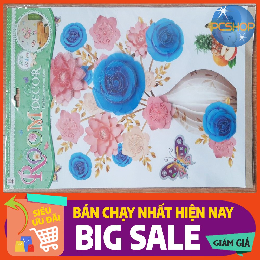 [ FREESHIP CÓ VIDEO + ẢNH THẬT ] TRANH DÁN TƯỜNG, DCAN BÌNH HOA DÁN TƯỜNG 3D SIÊU ĐẸP