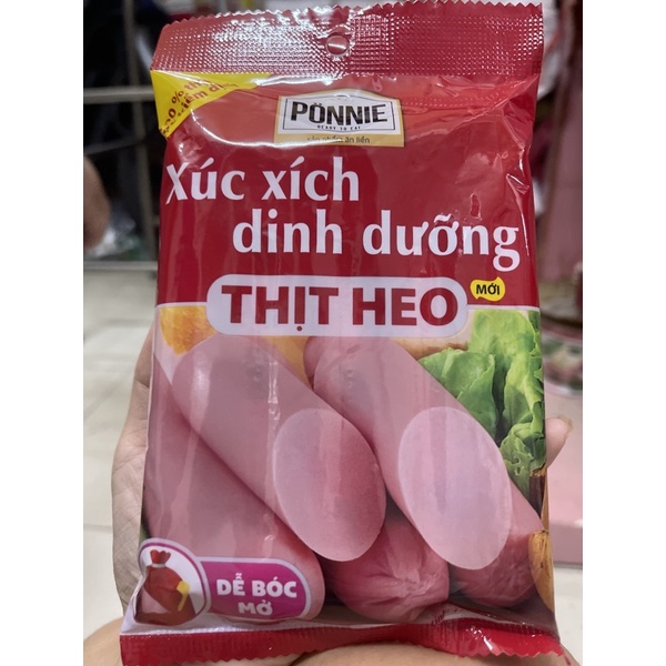Xúc xích dinh dưỡng Ponnie thịt heo 175gr( 5 cây x 35gr)