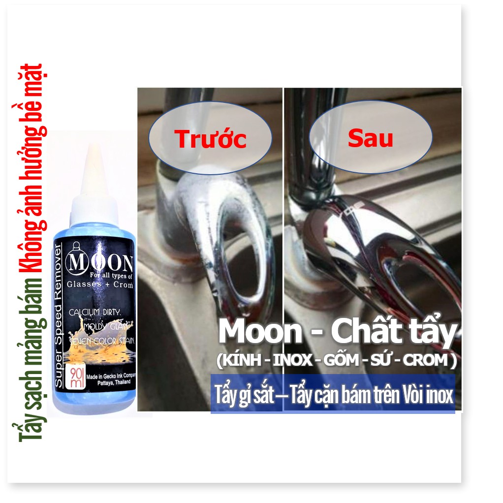 Moon 90ml- Thailand Tẩy ố bể cá cảnh tẩy ố kính ô tô chất tẩy đa năng có khả năng tẩy vết gỉ trên inox sành sứ thủy tinh