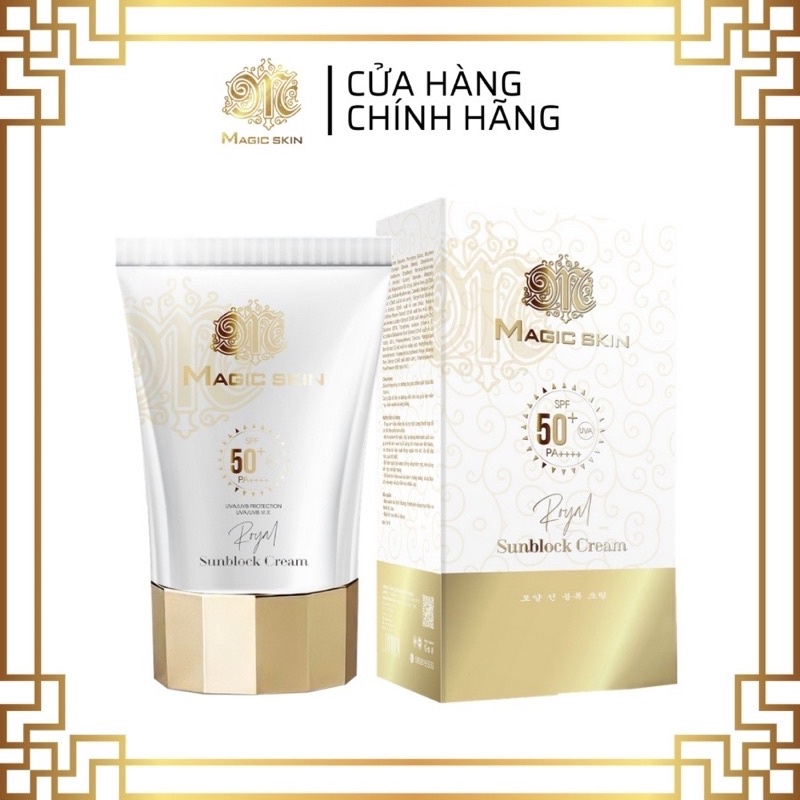 (CHÍNH HÃNG) chống nắng MỚI Magicskin SPF 50PA++++ Kem chống nắng thảo dược Hoàng cung.An toàn với mọi loại da.