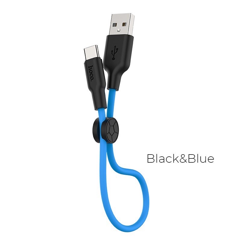✅CÁP NGẮN HOCO X21 plus 25 Cm TYPEC Dây silicon mền dẻo chống gẫy,chống cháy- Chính Hãng