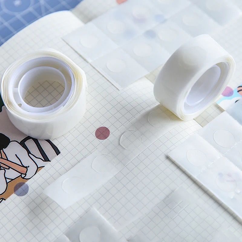 100 gói cuộn băng dính hai mặt trong suốt chấm bi Hình dán bong bóng sinh nhật / đám cưới Tự làm