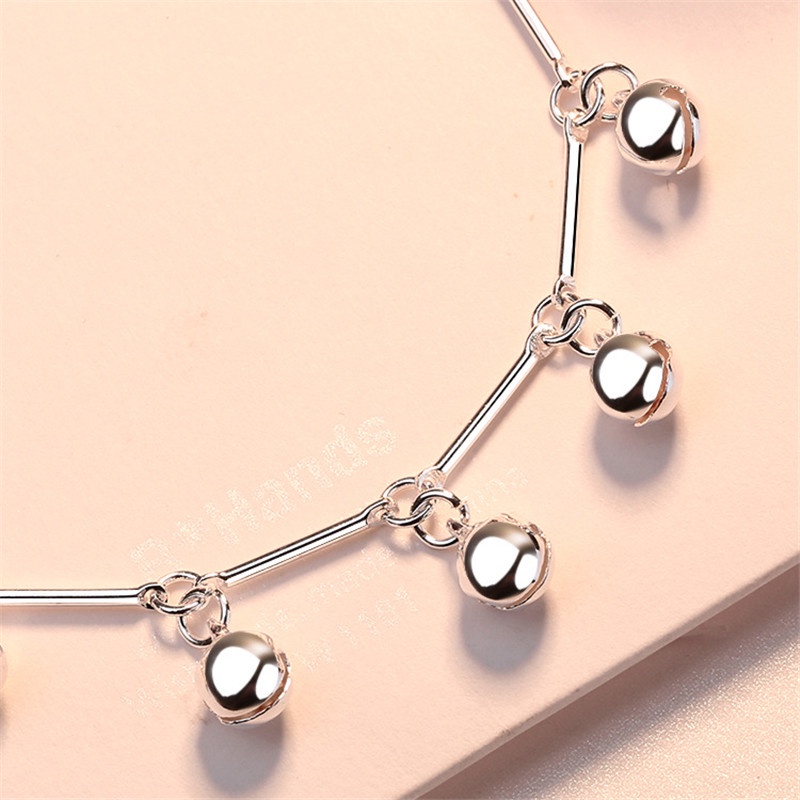 Vòng Đeo Tay Bạc 925S Đính Chuông Hoa Quyến Rũ Cho Nữ