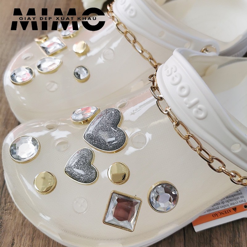 [HOT] Sục nữ, dép cross đính đá đế cao, sục cross đính kèm 16 jibit siêu sang chảnh cho chị em