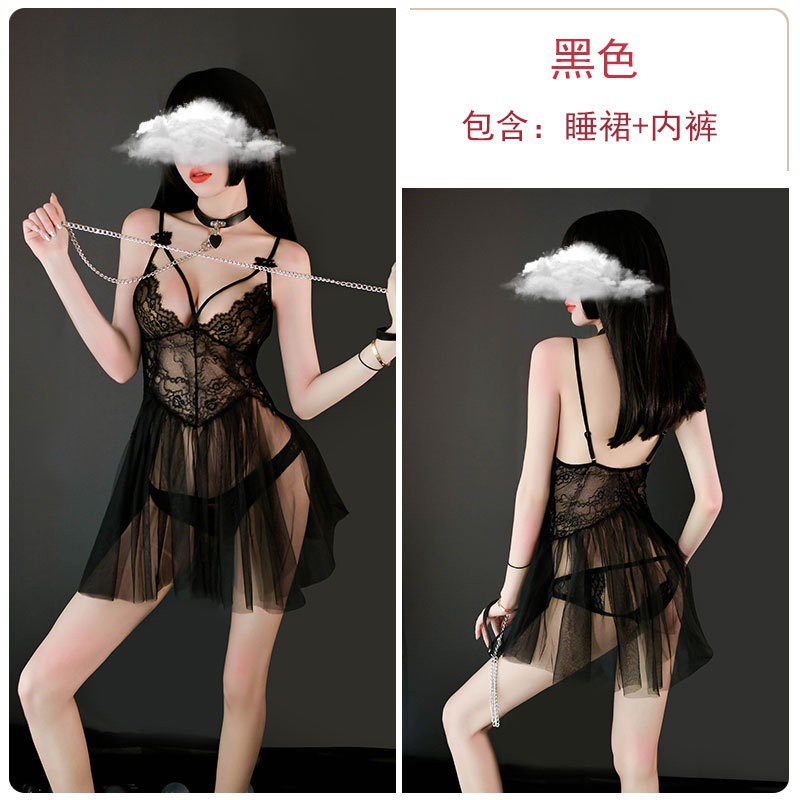 Đồ ngủ sexy - đồ lót sexy - Rose if new sexy underwear women sexy mesh perspective temptation lace thin condole belt nightdress home clothing 740 | BigBuy360 - bigbuy360.vn