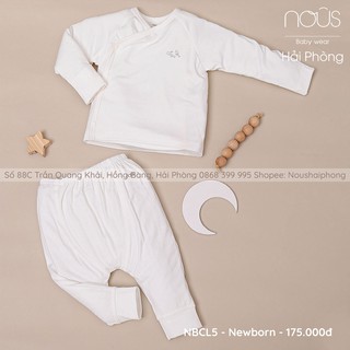 Nous Bộ Cài Lệch Trắng NB (Size Sơ Sinh)