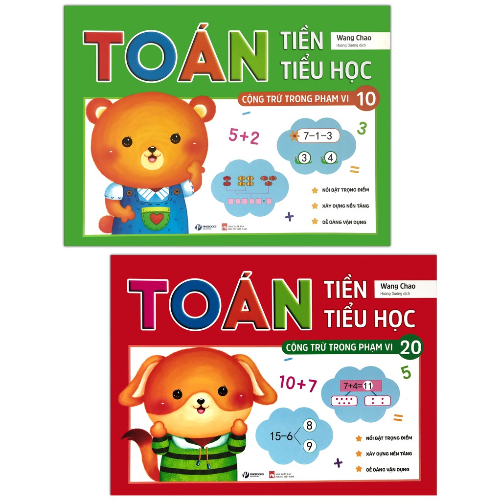 Sách - Toán Tiền Tiểu Học - Bộ 2 quyển, lẻ tùy chọn: Cộng Trừ Trong Phạm Vi 10 và Trong Phạm Vi 20