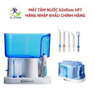 Máy tăm nước vệ sinh răng miệng hàng chính hãng h2ofloss HF7 kèm bộ 5 đầu xịt - Dòng cắm điện