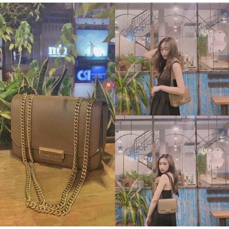 Túi xách xuất xịn khoá chữ nhật CK fulltag