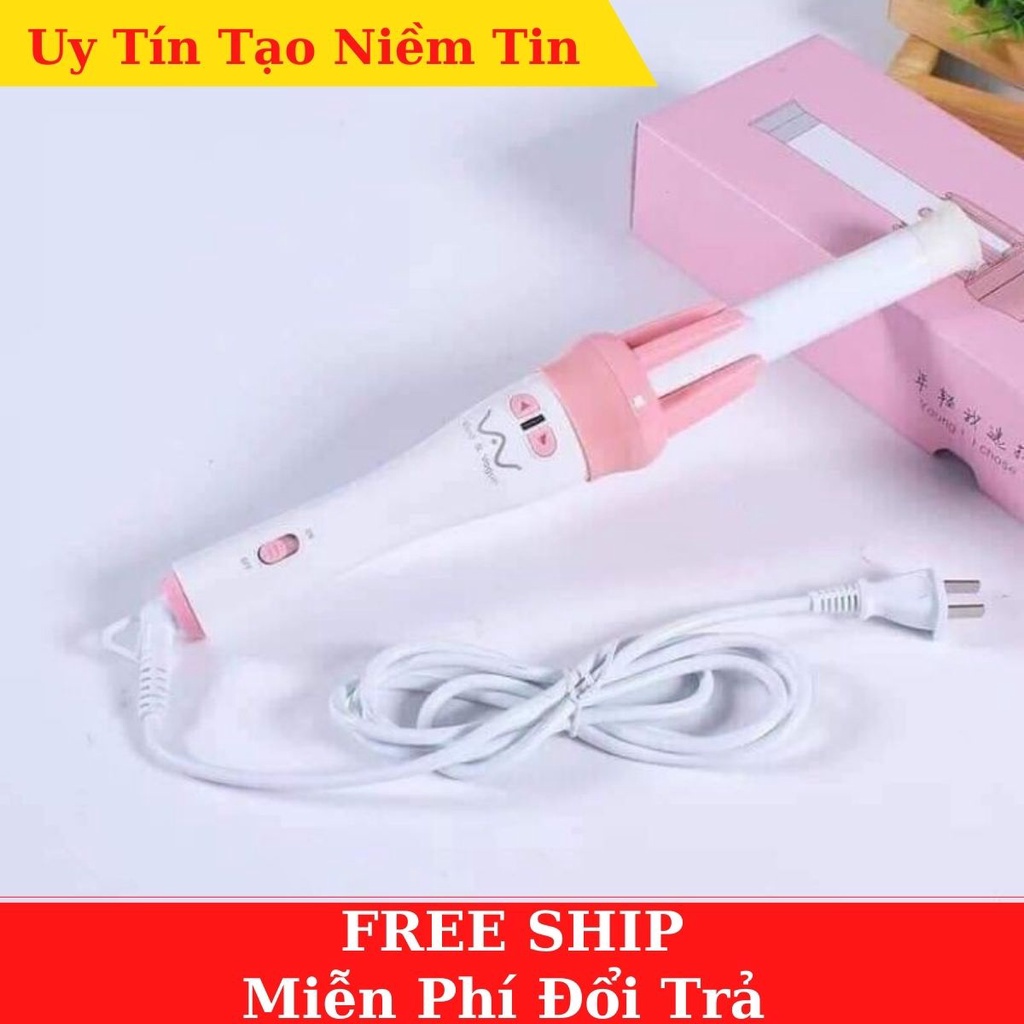 Máy Uốn Tóc Xoăn Tự Động Chất Liệu Gốm Xứ 28mm 3 Mức Nhiệt Cao Cấp 360 tặng 1 lược 2 kẹp