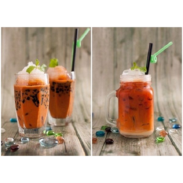Set Nguyên Liệu Pha Trà Sữa full vị  đào, vải, khoai môn (20Ly)