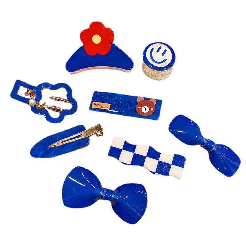 NICKOLAS Kẹp Tóc Nơ Bướm Xanh Ngọt Ngào Bằng Acrylic Cho Nữ