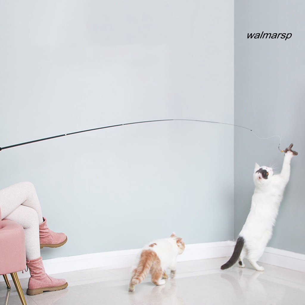 Đồ Chơi Cần Câu Dài 1.8m Kèm 2 Chuông Và Lông Vũ Siêu Bền Dành Cho Mèo Cưng