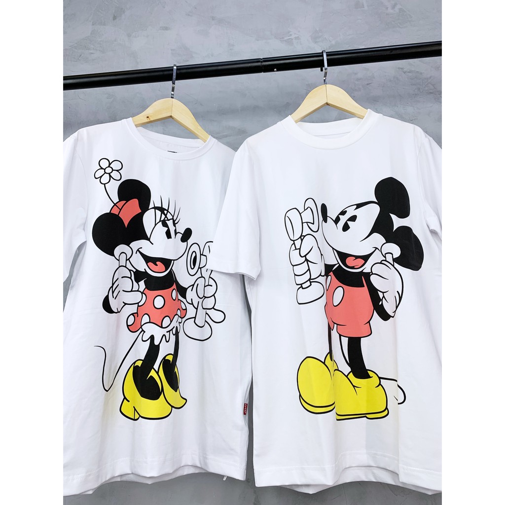 (HÀNG XUẤT XỊN) Áo LV01 trắng MICKEY TEE UNISEX Made in Cambodia Full tag code Size XS S M L