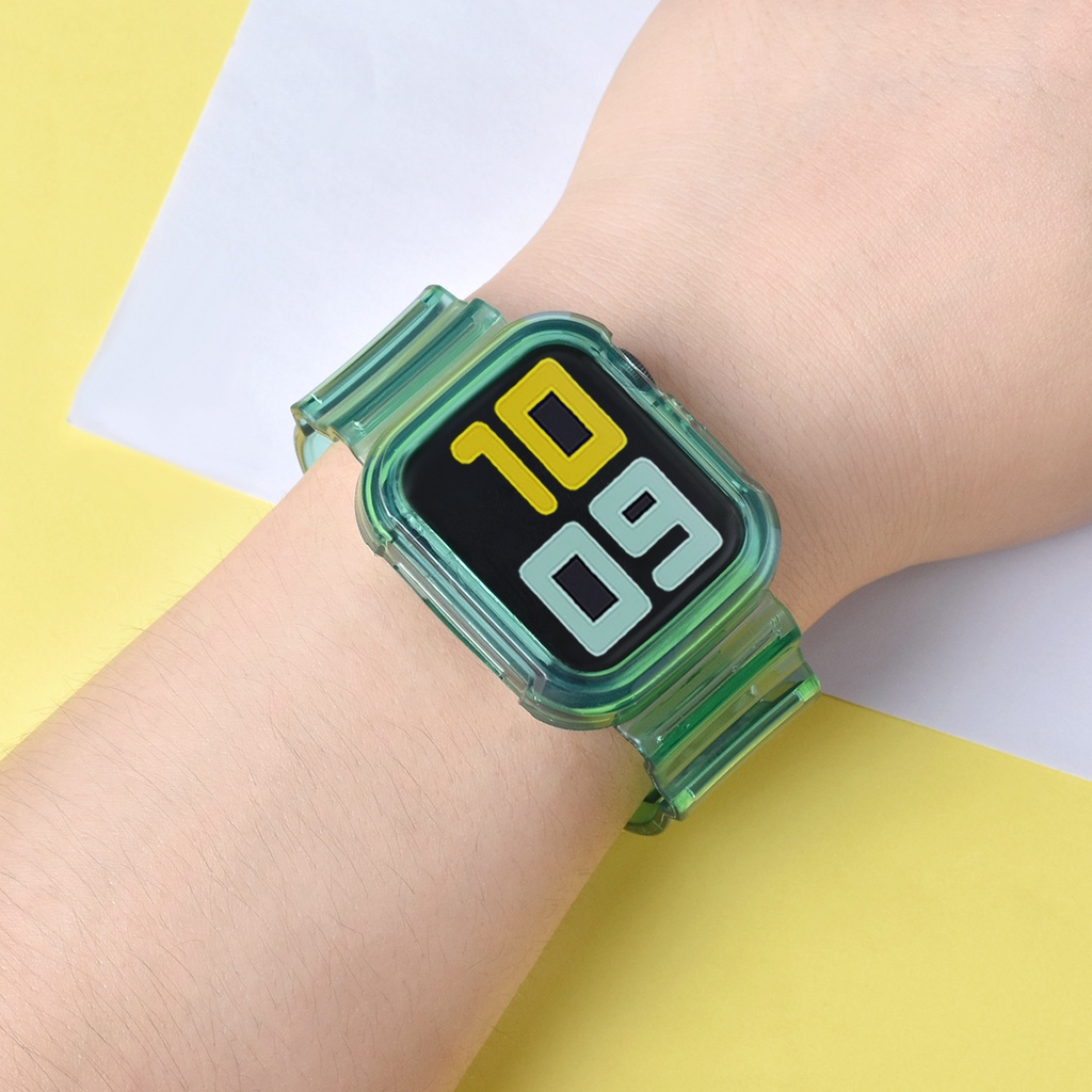 Dây Đeo Silicone Trong Suốt Cho Đồng Hồ Thông Minh Apple Watch Ultra 49mm series 8 7 SE 6 5 4 3 2 1 45mm 41mm 44mm 40mm 42mm 38mm