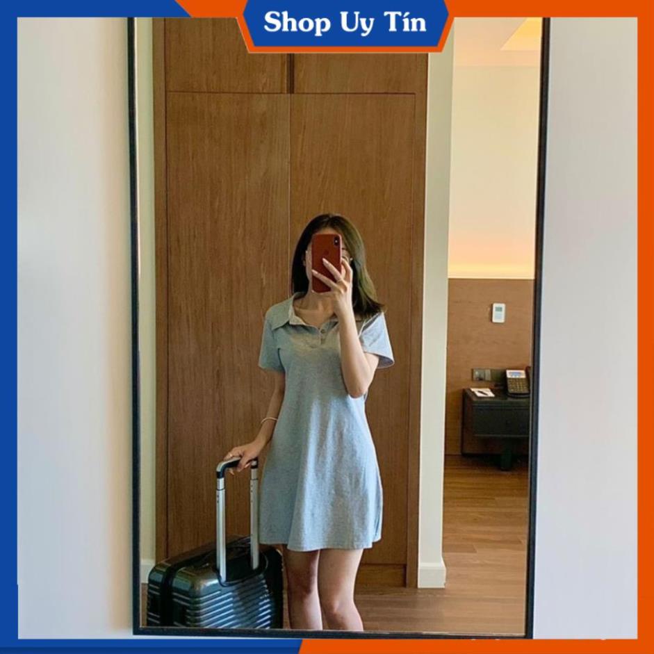 Váy Thun Suông  Đầm Polo Nữ Ôm Body Vải Cotton Sang Chảnh Hàn Quốc, Đi Chơi Biển Thiết Kế 3 Màu Xám Đen Hồng VD035 | BigBuy360 - bigbuy360.vn