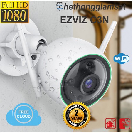 Camera Wifi Ezviz C3N 1080p 2.0M có màu ban đêm [hàng chính hãng bh 24 tháng]