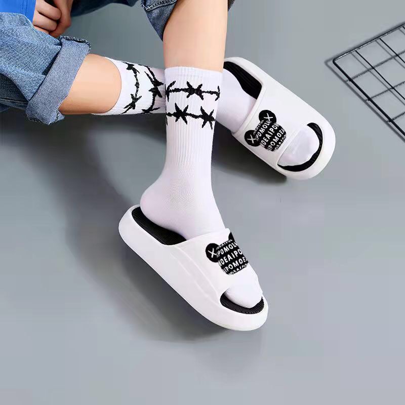 Dép quai ngang đế êm nữ nam 5 cm chất cực bền hình Gấu xinh xắn hot trend