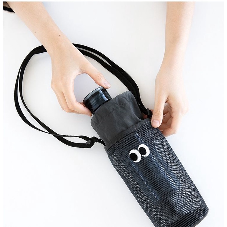 Túi Lưới Đeo Chéo Vai Đựng Bình Nước Bọt Hình Đôi Mắt To Dây Rút Kiểu Hàn Quốc Dễ