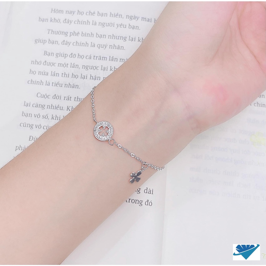 LẮC TAY 4 LÁ BẠC TA CHO BẠN NỮ - LẮC TAY MAY MẮN