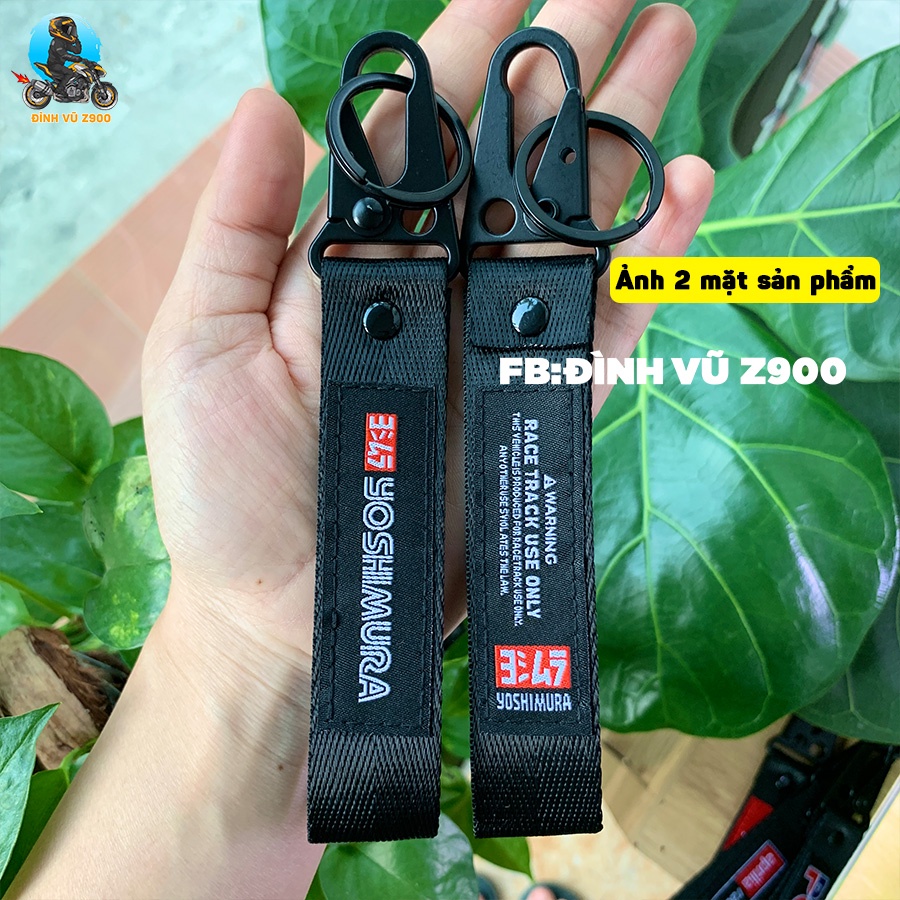Móc khóa YOSHIMURA, đầu bấm CHẮC CHẮN, dây vải DÀY DẶN, logo sắc nét không phai màu