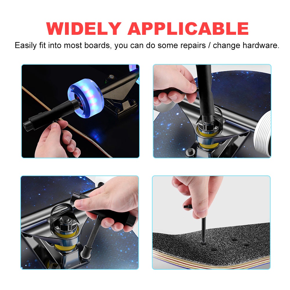 Tua vít đa chức năng T-Shaped Trượt băng Tất cả trong một Dụng cụ sửa chữa tuốc nơ vít Tua vít Phụ kiện ván trượt