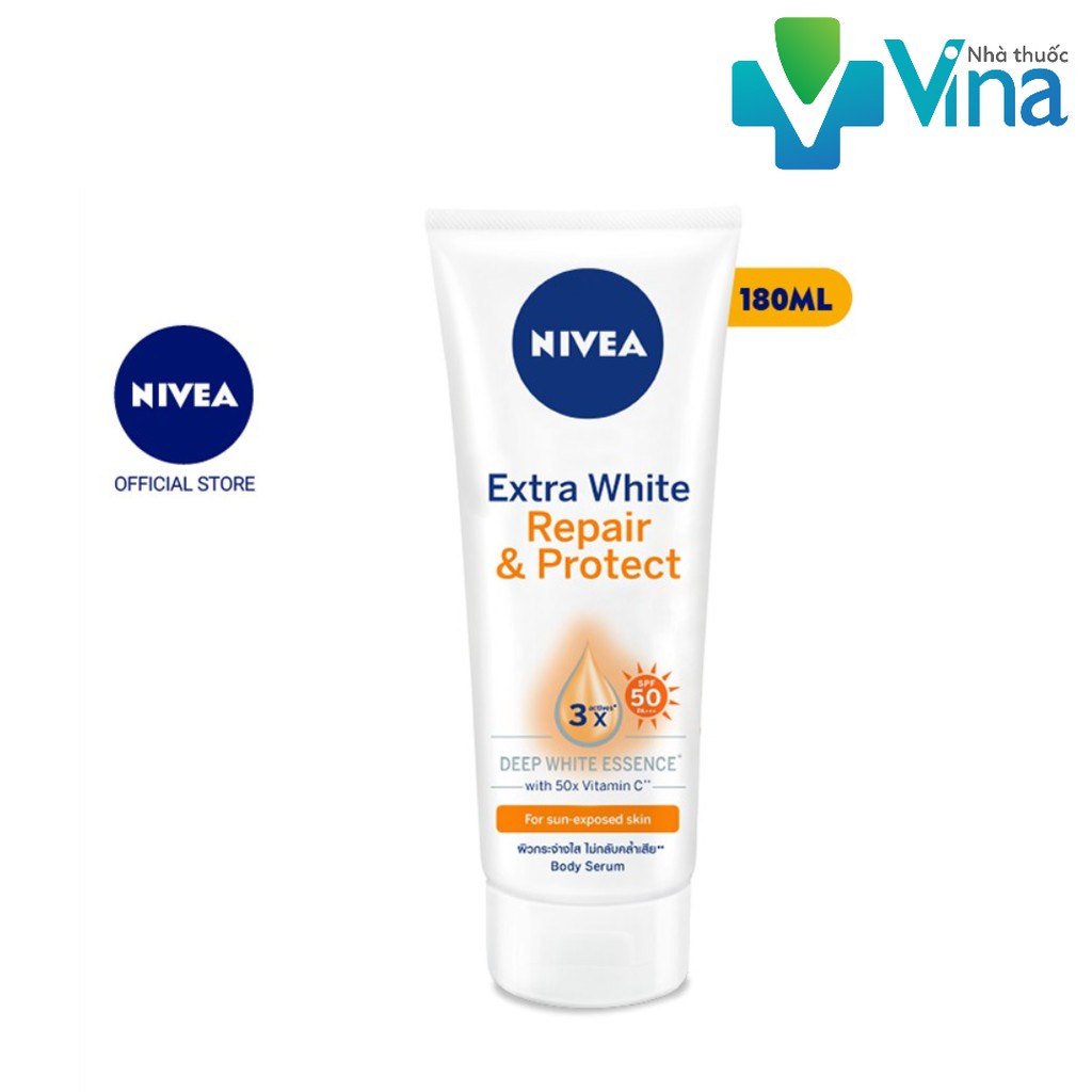 Tinh chất dưỡng thể dưỡng trắng Nivea giúp phục hồi & chống nắng Nivea SPF50 (180ml)