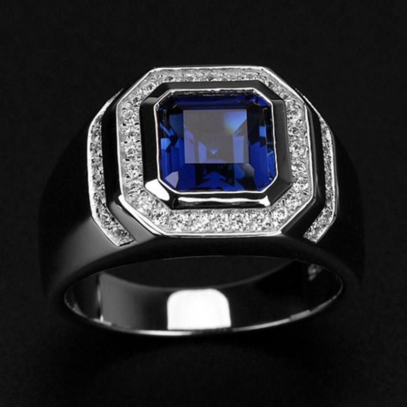 Trang sức nhẫn bằng đa sapphire màu xanh dương