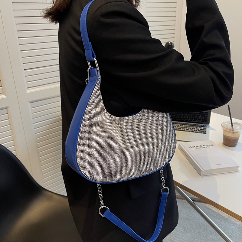 IELGY women's french rhinestone chain texture messenger bag