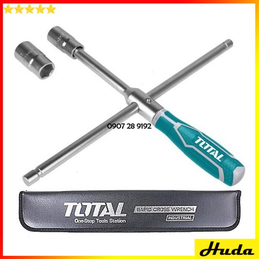Tắc kê chữ thập 16 inch Total Ingco kèm 4 socket 1/2 inch 17mm 19mm 21mm 23mm Bộ cờ lê chữ T chống gỉ sét 1234