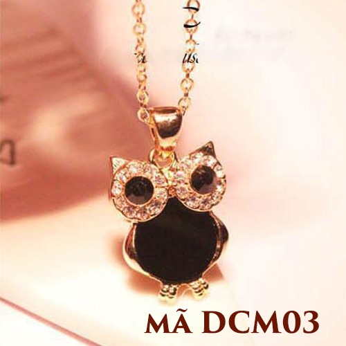 Dây chuyền cú mèo đen lõi bạc