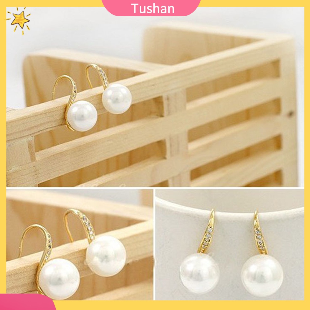 Bông tai cho nữ đính ngọc trai giả thời trang