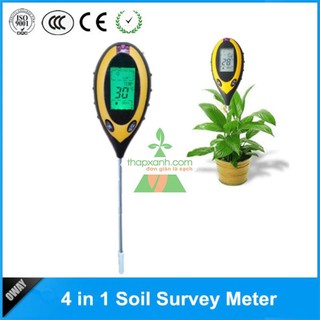 Máy đo độ PH, độ ẩm đất, đo ánh sáng, nhiệt độ 4 trong 1
