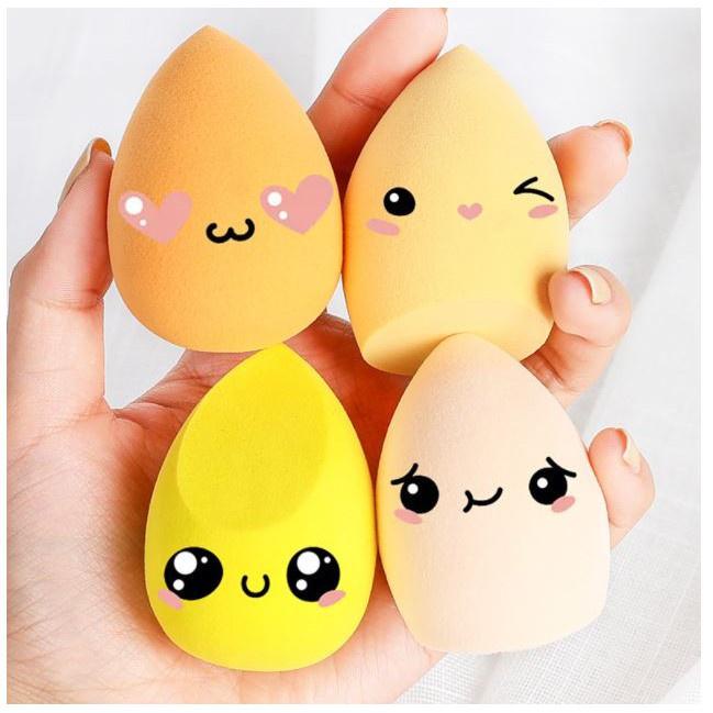 Bộ 4 mút trang điểm - Mút tán kem nền có hộp nhựa đựng tiện dụng, dễ sử dụng - Loki