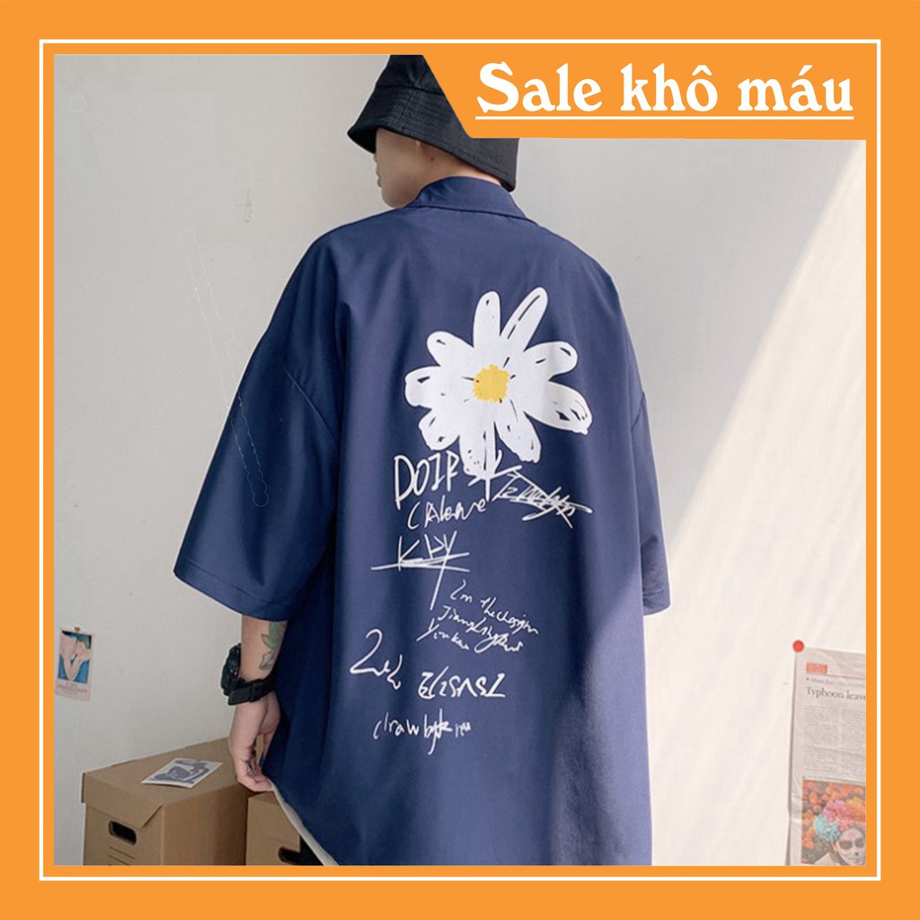 Áo sơ mi ngắn tay in hình Hoa Cúc hotrend nam nữ siêu hot | BigBuy360 - bigbuy360.vn