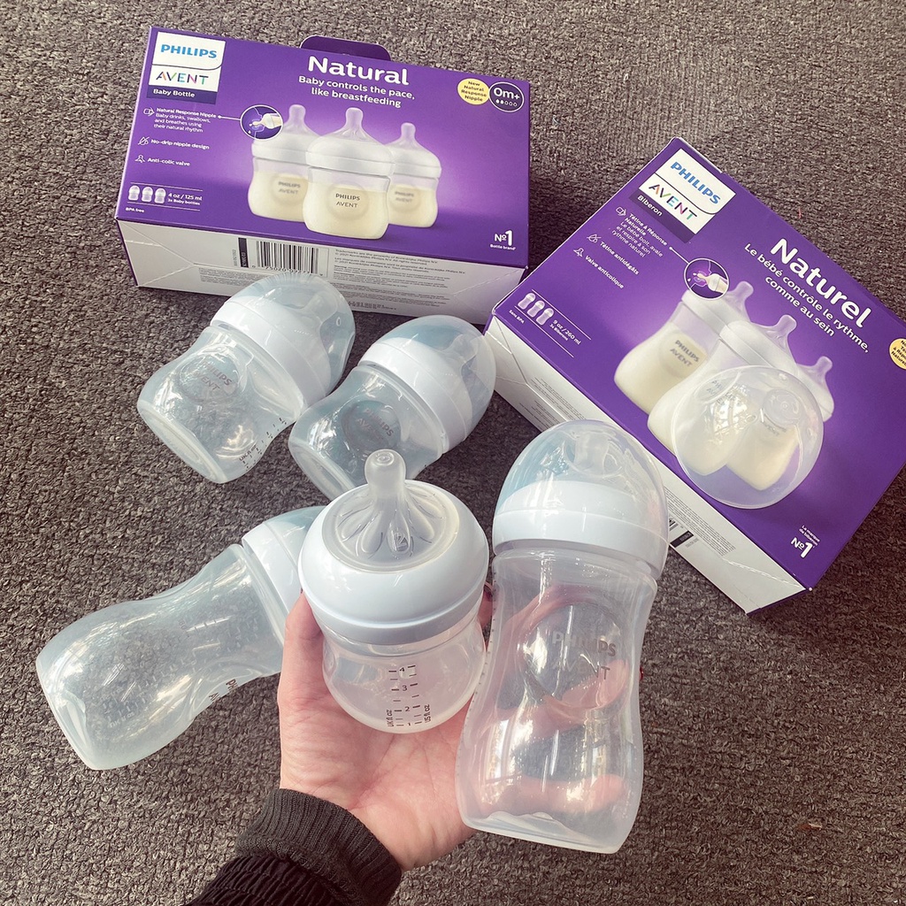 Bình Sữa Philips Avent Natural Tách Sét 125ml/260ml/330ml Mẫu Mới | Minizon Kids
